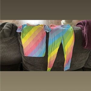 Rainbow Striped Kids Pajamas